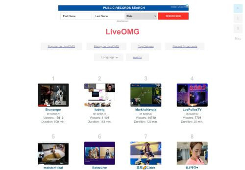 LiveOMG - Live Video Streams. Periscope, YouNow, Vichatter, Smotri