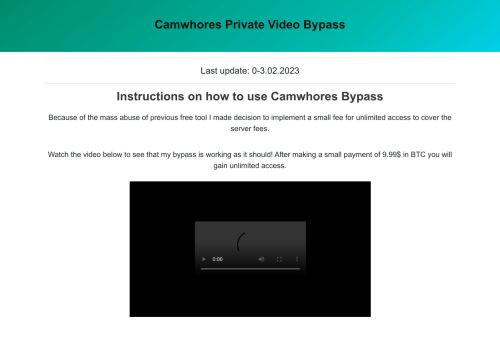 Camwhores video bypass
